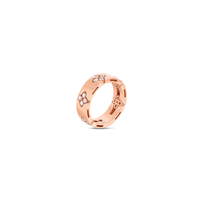 18K GOLD LOVE IN VERONA MEDIUM WIDTH DIAMOND ACCENT RING - 18K Rose Gold