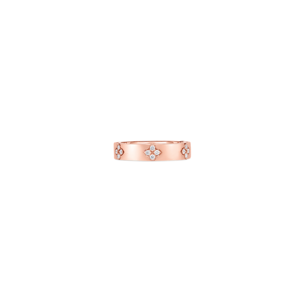 18K GOLD LOVE IN VERONA NARROW DIAMOND ACCENT RING - 18K Rose Gold