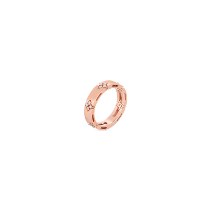 18K GOLD LOVE IN VERONA NARROW DIAMOND ACCENT RING - 18K Rose Gold