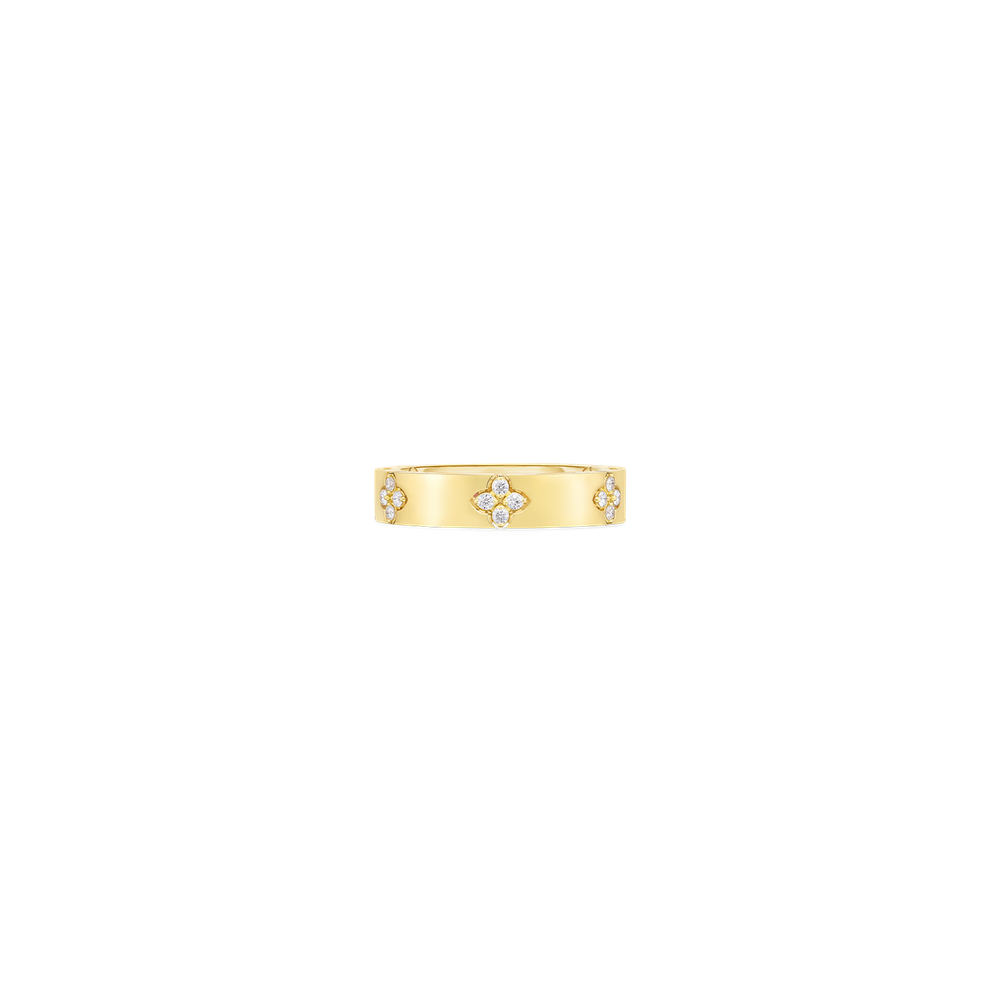 18K GOLD LOVE IN VERONA NARROW DIAMOND ACCENT RING - 18K Yellow Gold