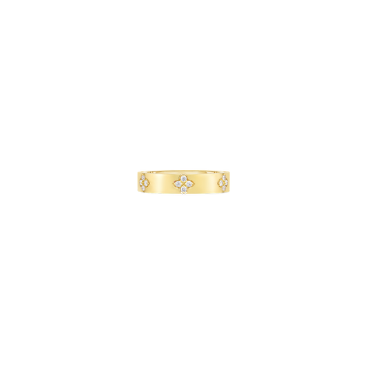 18K GOLD LOVE IN VERONA NARROW DIAMOND ACCENT RING - 18K Yellow Gold