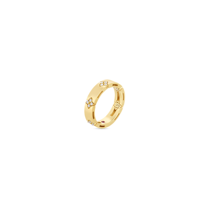 18K GOLD LOVE IN VERONA NARROW DIAMOND ACCENT RING - 18K Yellow Gold
