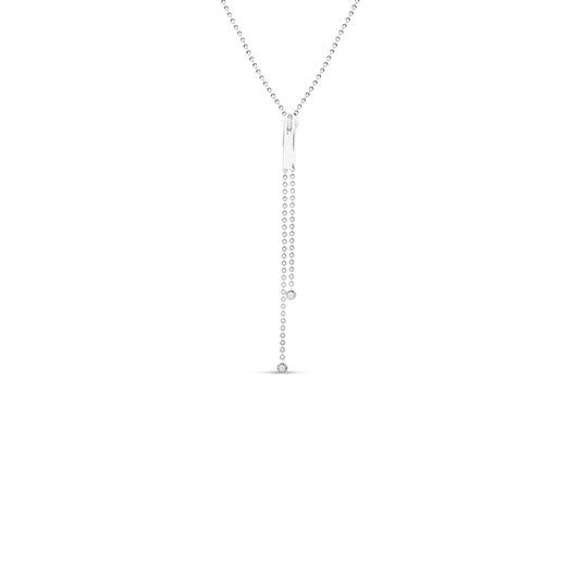 18K ZIPPER DIAMOND ACCENT ZIPPER PULL LONG NECKLACE - 18K Rose Gold