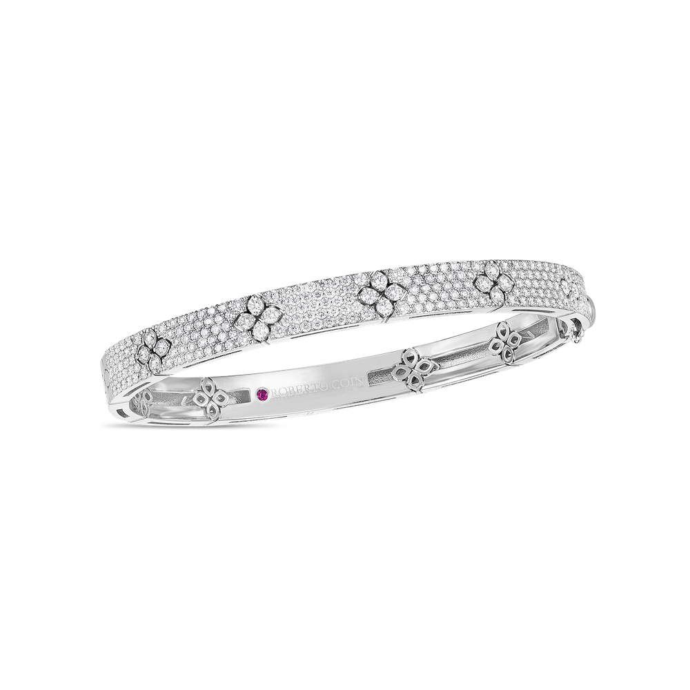 18K GOLD LOVE IN VERONA PAVE DIAMOND BANGLE - 18K White Gold
