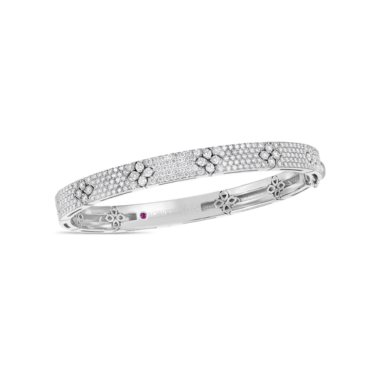 18K GOLD LOVE IN VERONA PAVE DIAMOND BANGLE - 18K White Gold
