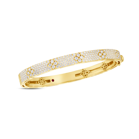 18K GOLD LOVE IN VERONA PAVE DIAMOND BANGLE - 18K Yellow Gold