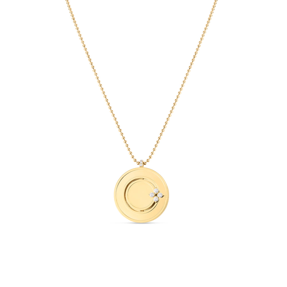 18K YELLOW GOLD LOVE IN VERONA LARGE MEDALLION NECKLACE