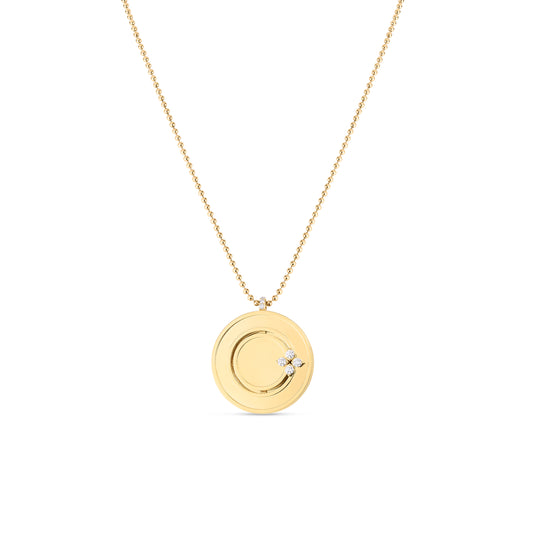 18K YELLOW GOLD LOVE IN VERONA LARGE MEDALLION NECKLACE