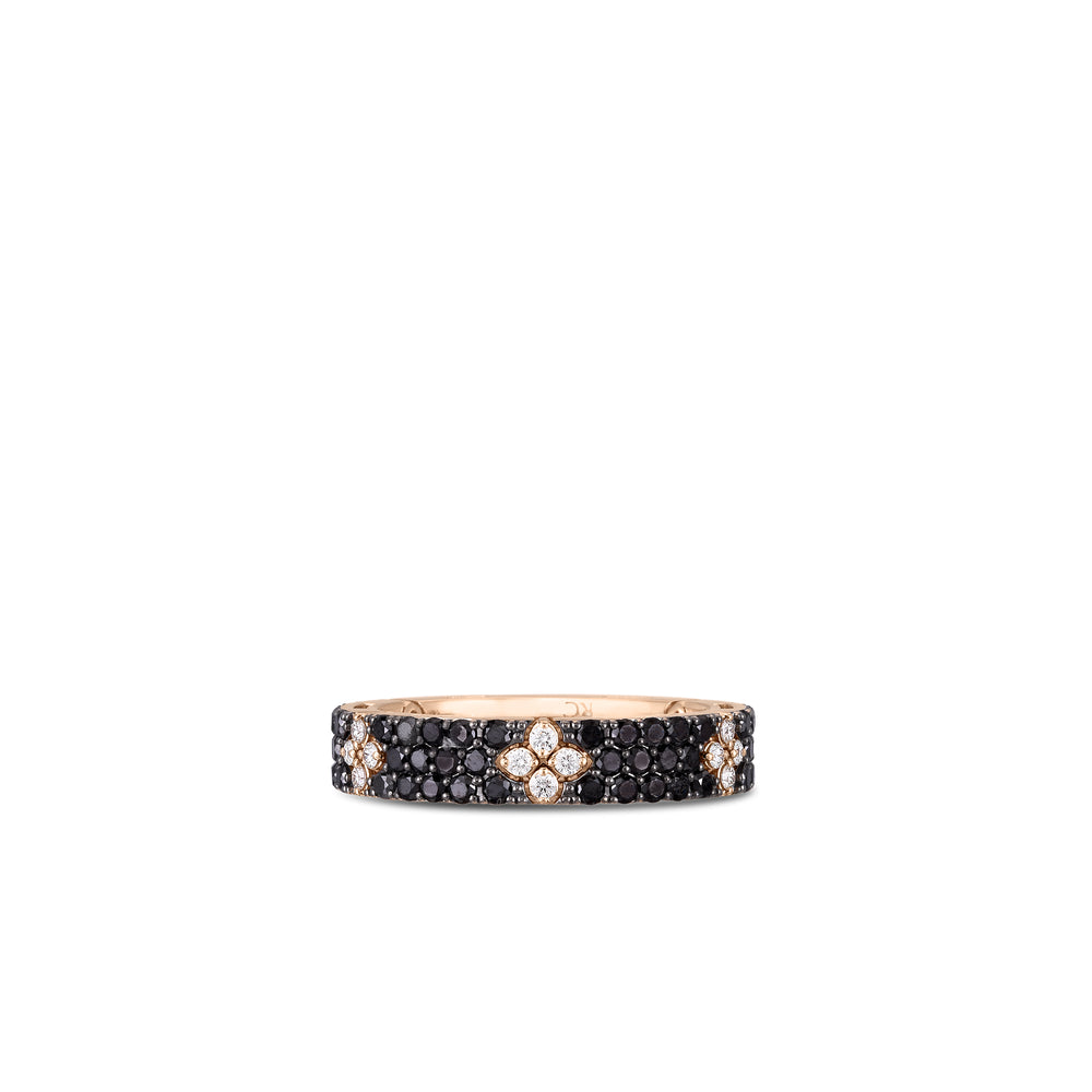 18K ROSE GOLD LOVE IN VERONA BLACK AND WHITE DIAMOND RING