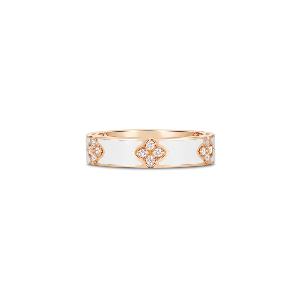 18K ROSE GOLD LOVE IN VERONA DIAMOND AND WHITE ENAMEL RING