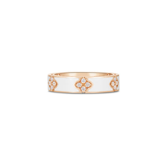 18K ROSE GOLD LOVE IN VERONA DIAMOND AND WHITE ENAMEL RING