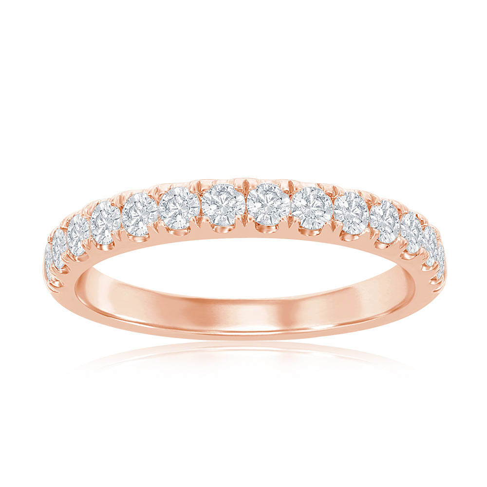 14K Rose Gold Pavé Diamond Band