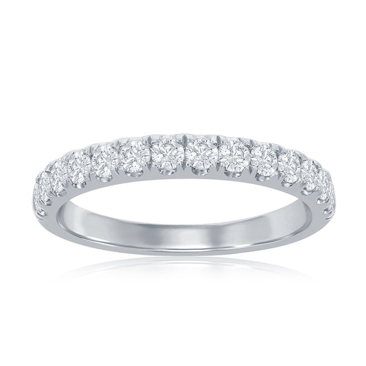 14K White Gold Pavé Diamond Band