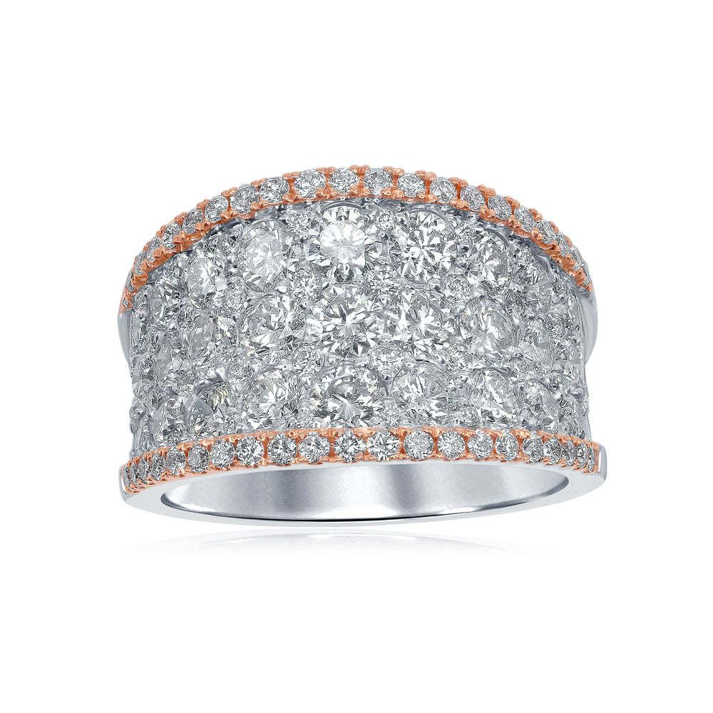 14K Two-Tone Layered Multi-Row Anniversary Band
