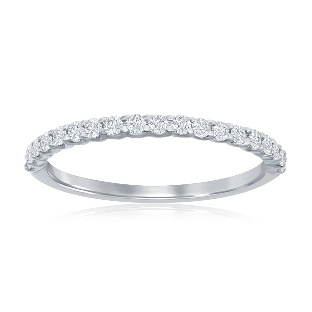 14K White Gold Micro Pavé Diamond Band
