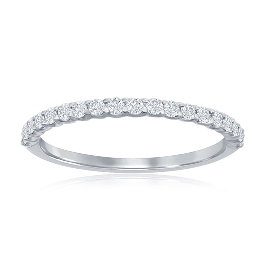 14K White Gold Micro Pavé Diamond Band
