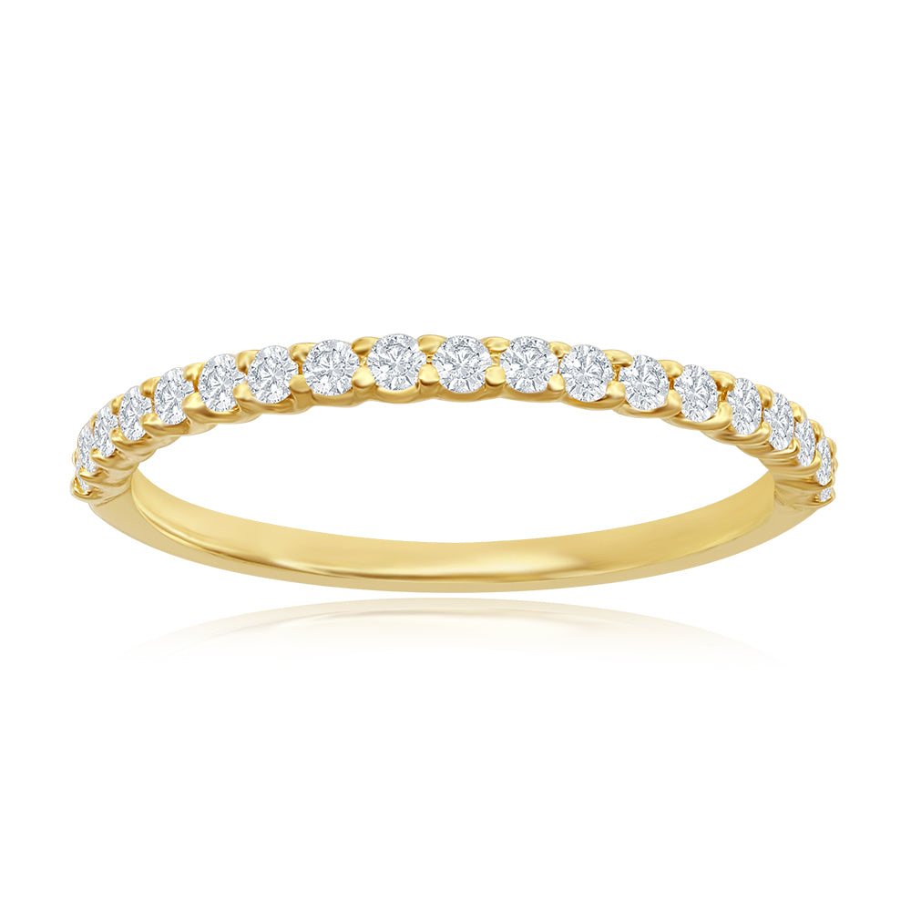 14K Yellow Gold Micro Pavé Diamond Band