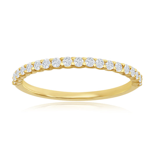 14K Yellow Gold Micro Pavé Diamond Band