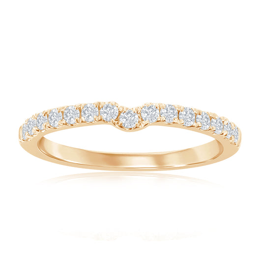 14K Yellow Gold Curved Diamond Band