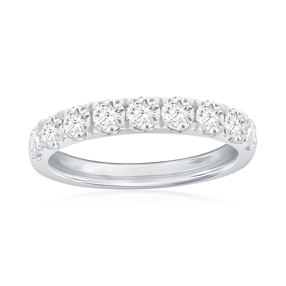 14K White Gold Pavé Diamond Band