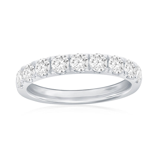14K White Gold Pavé Diamond Band
