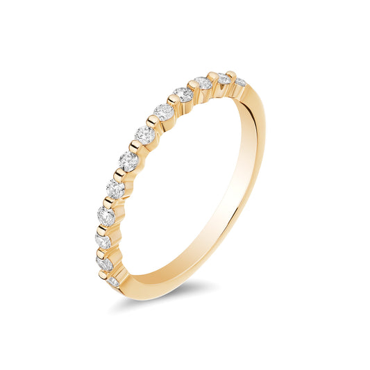 14K Yellow Gold Shared Prong Diamond Band