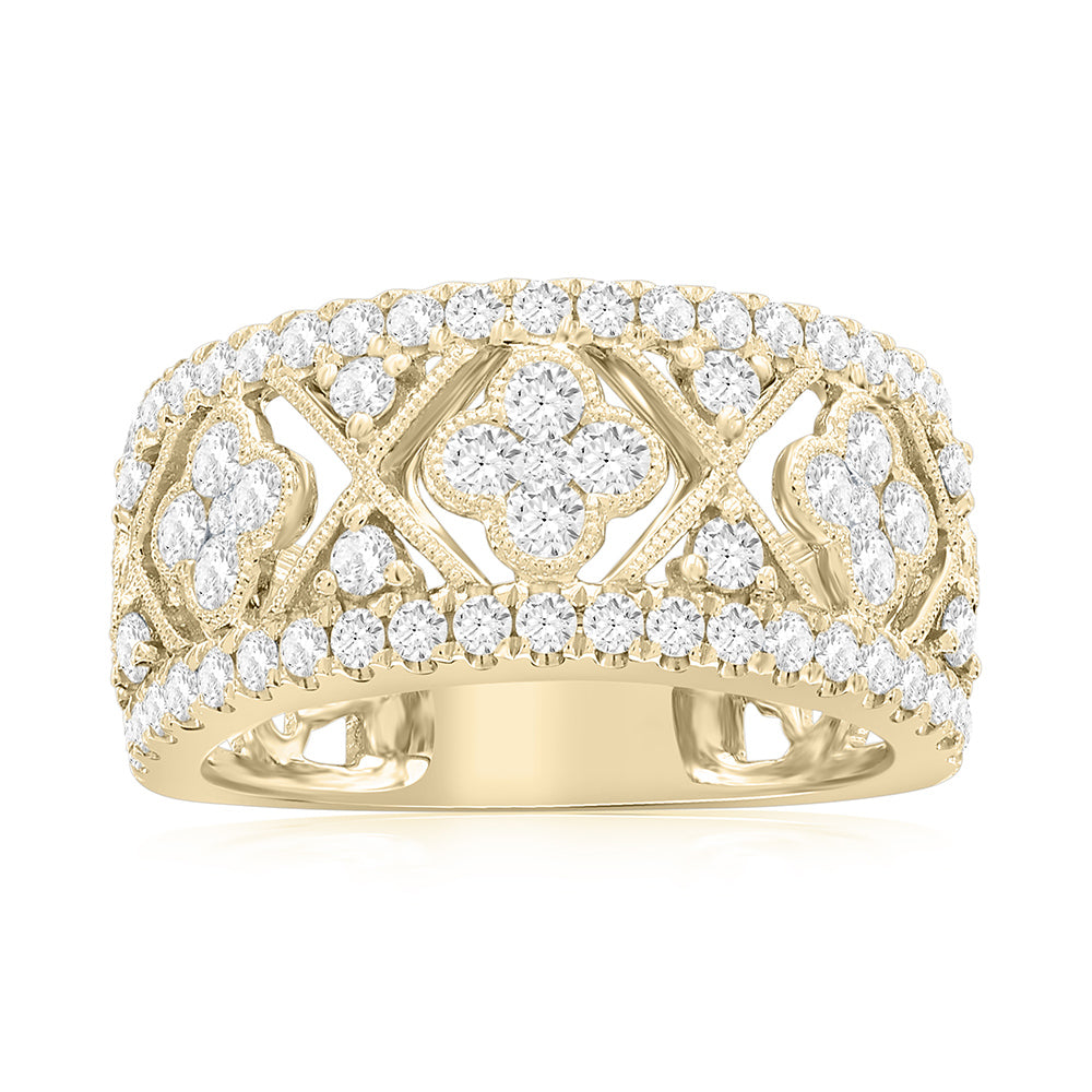 14K Yellow Gold Vintage Inspired Miligrain Anniversary Band