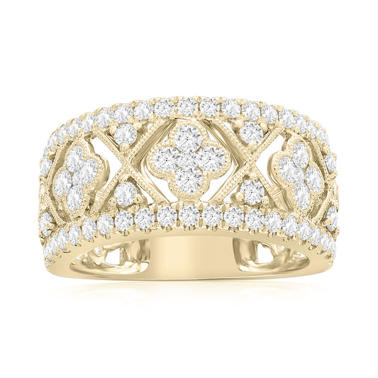 14K Yellow Gold Vintage Inspired Miligrain Anniversary Band