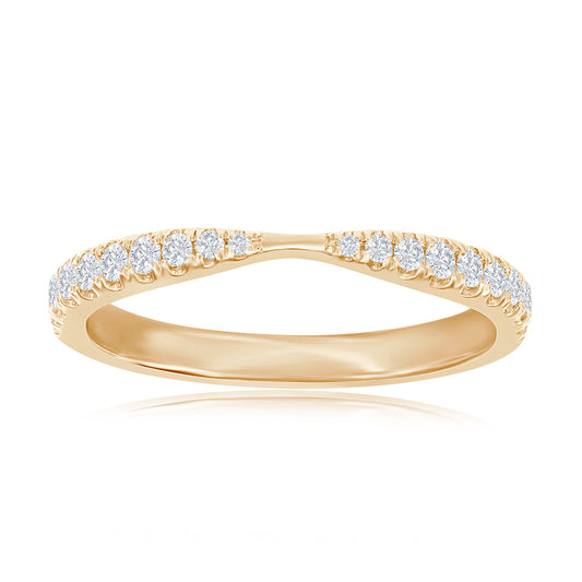 14K Yellow Gold Pinched Diamond Band