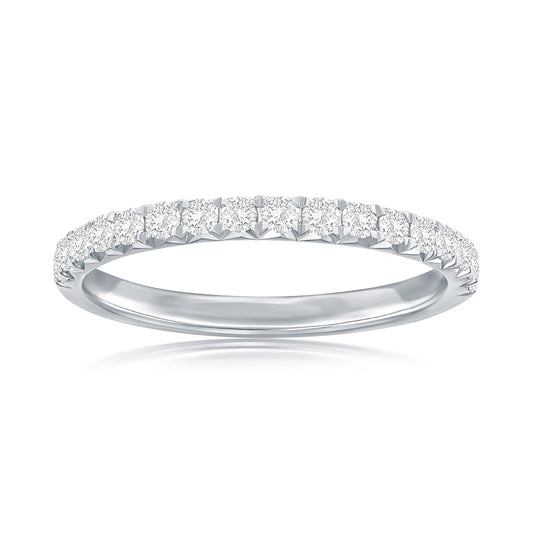 14K White Gold Pavé Diamond Band