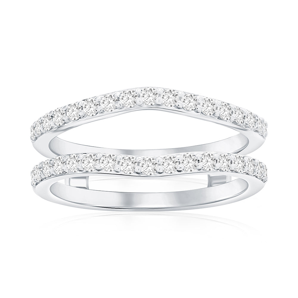 14K White Gold Diamond Ring Insert