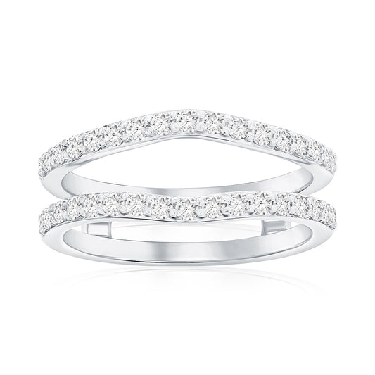 14K White Gold Diamond Ring Insert