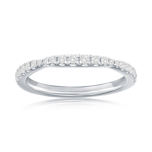 14K White Gold Graduated Diamond Band
