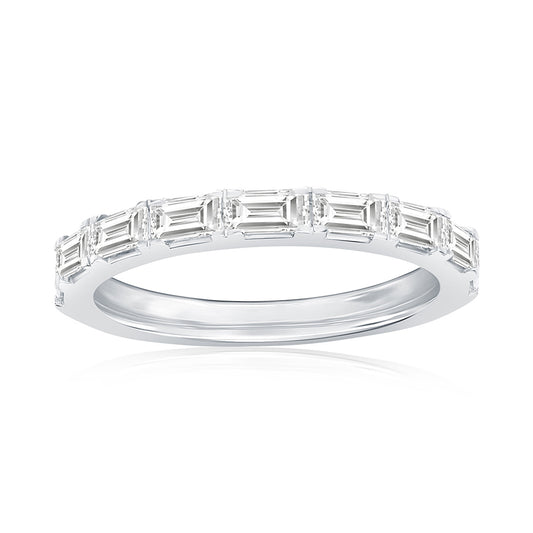 14K White Gold Baguette Diamond Band