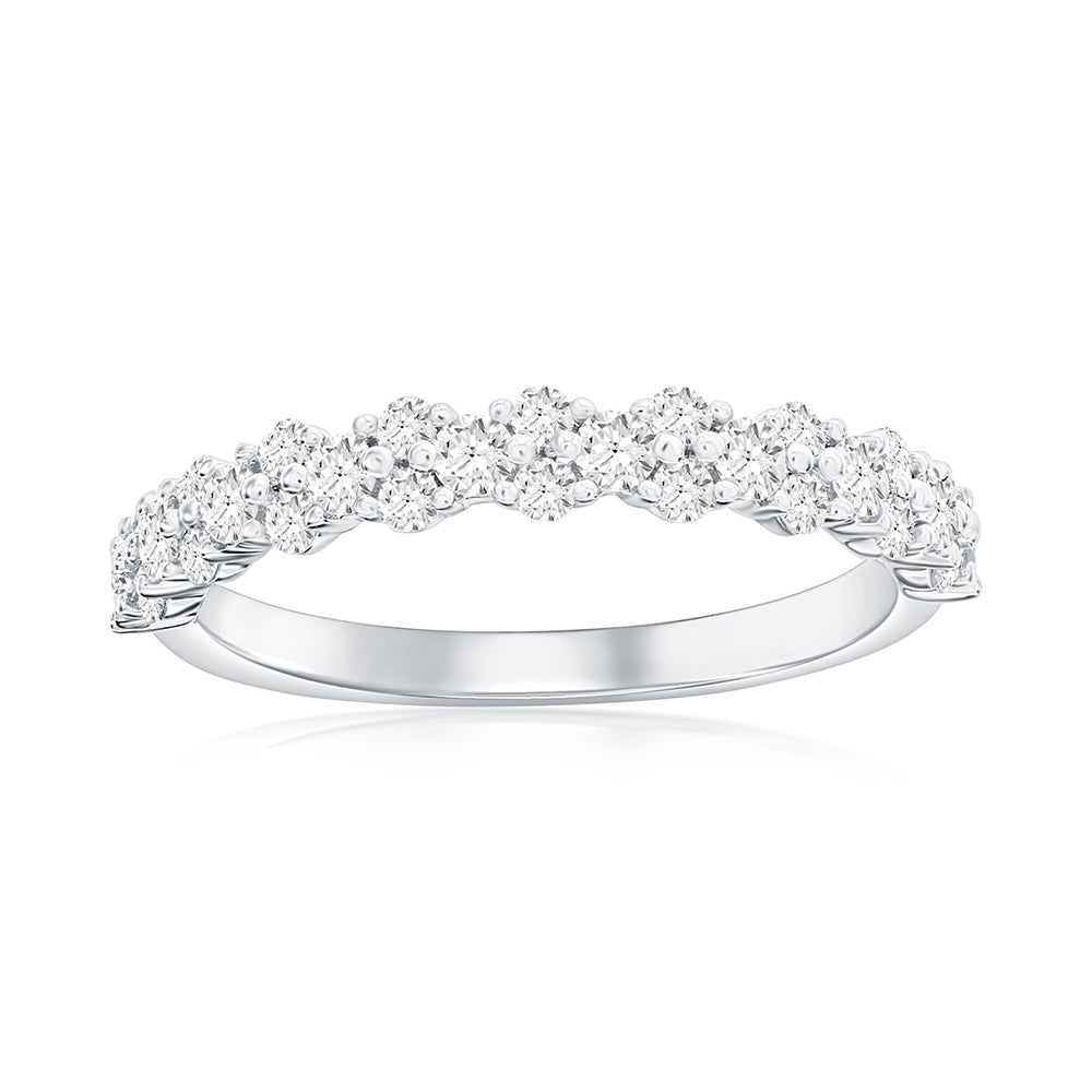 14K White Gold Pavé Diamond Band
