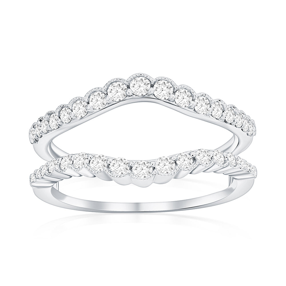 14K White Gold Diamond Ring Insert