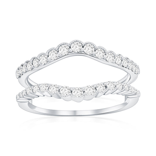 14K White Gold Diamond Ring Insert