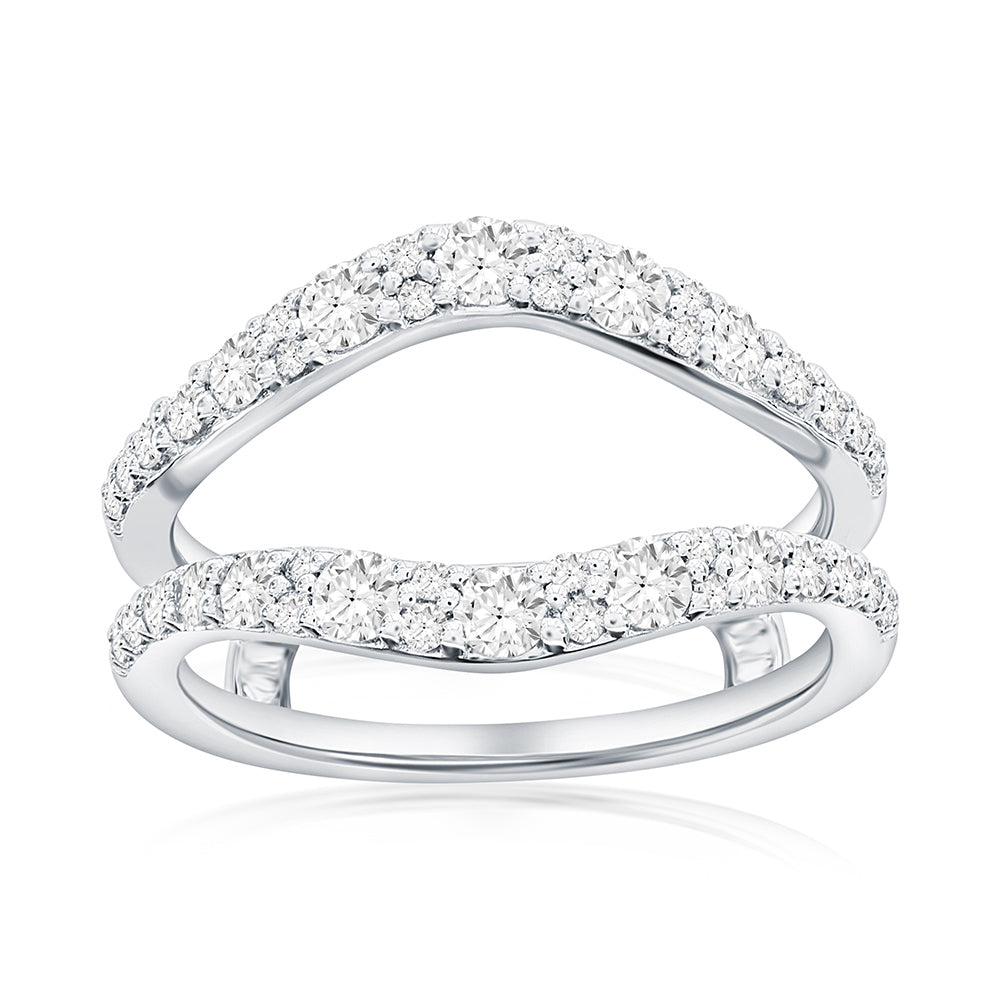 14K White Gold Diamond Ring Insert