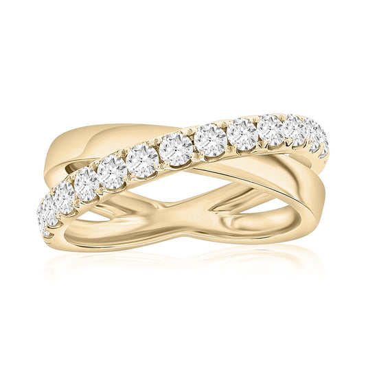 14K Yellow Gold Crossover Anniversary Band