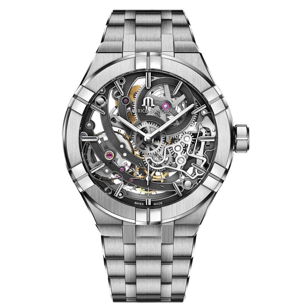AIKON Automatic Manufacture Skeleton 45mm - Stainless steel - Sapphire crystal - Stainless steel