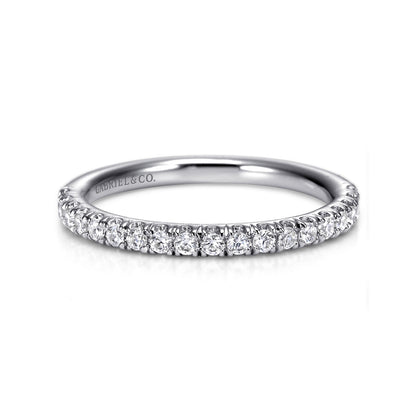 14K White Gold Diamond Wedding Band