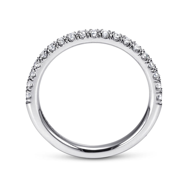14K White Gold Diamond Wedding Band
