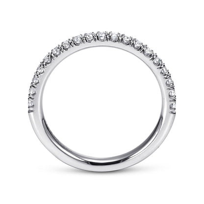 14K White Gold Diamond Wedding Band