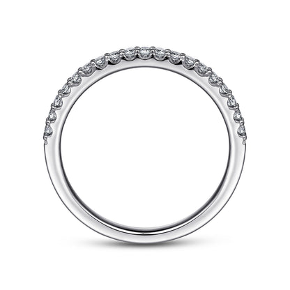 14K White Gold Shared Prong Diamond Wedding Band