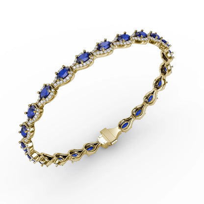 Pear-Shaped  & Sapphire Bracelet
