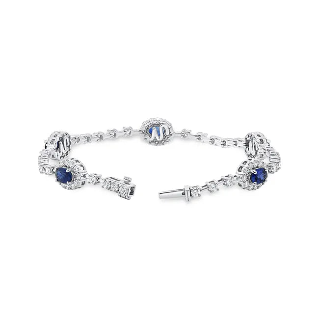 Uneek Tennis Collection Oval Shaped Blue Sapphire Bracelet