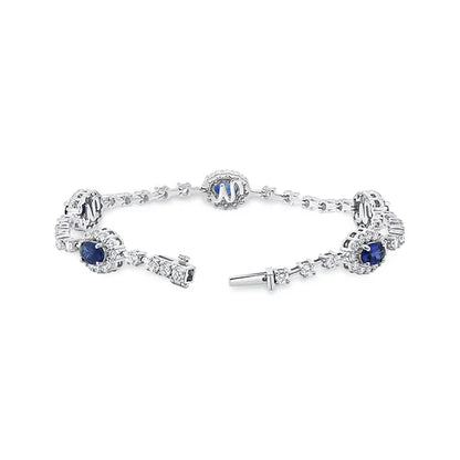 Uneek Tennis Collection Oval Shaped Blue Sapphire Bracelet