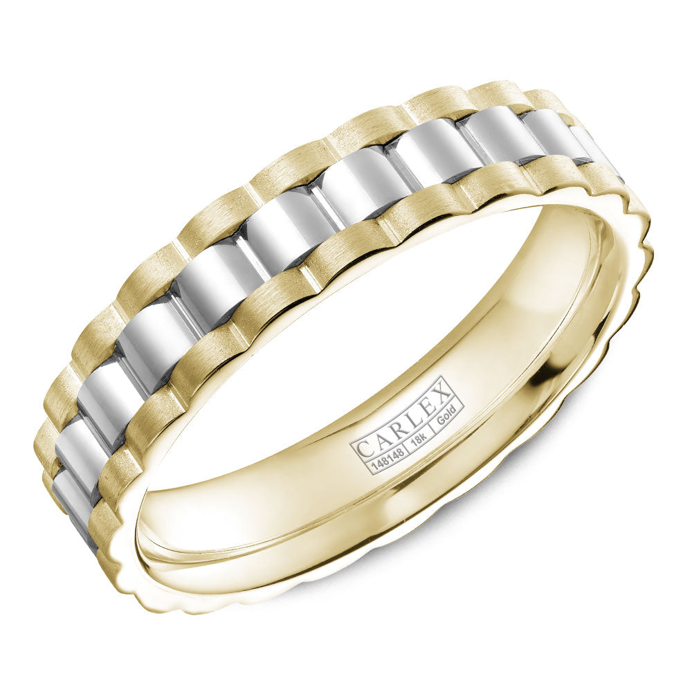 5.00mm Carlex Wedding Band in W&Y Gold