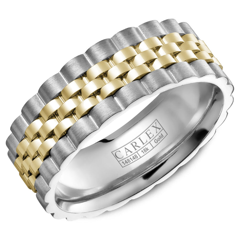 7.50mm Carlex Wedding Band in Y&W Gold