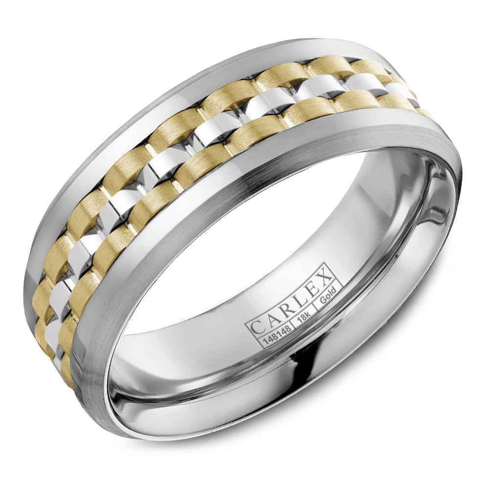 7.50mm Carlex Wedding Band in W&Y Gold